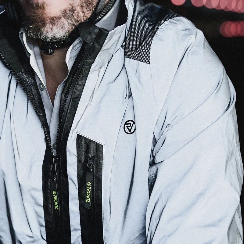 City Men's 100% Reflective Waterproof Commuter Cycling Jacket