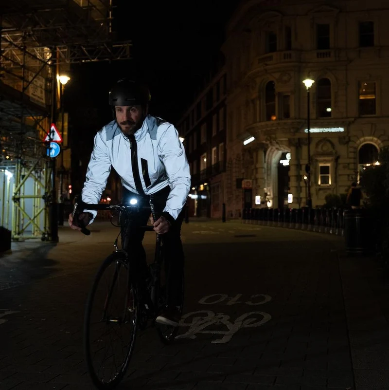 City Men's 100% Reflective Waterproof Commuter Cycling Jacket