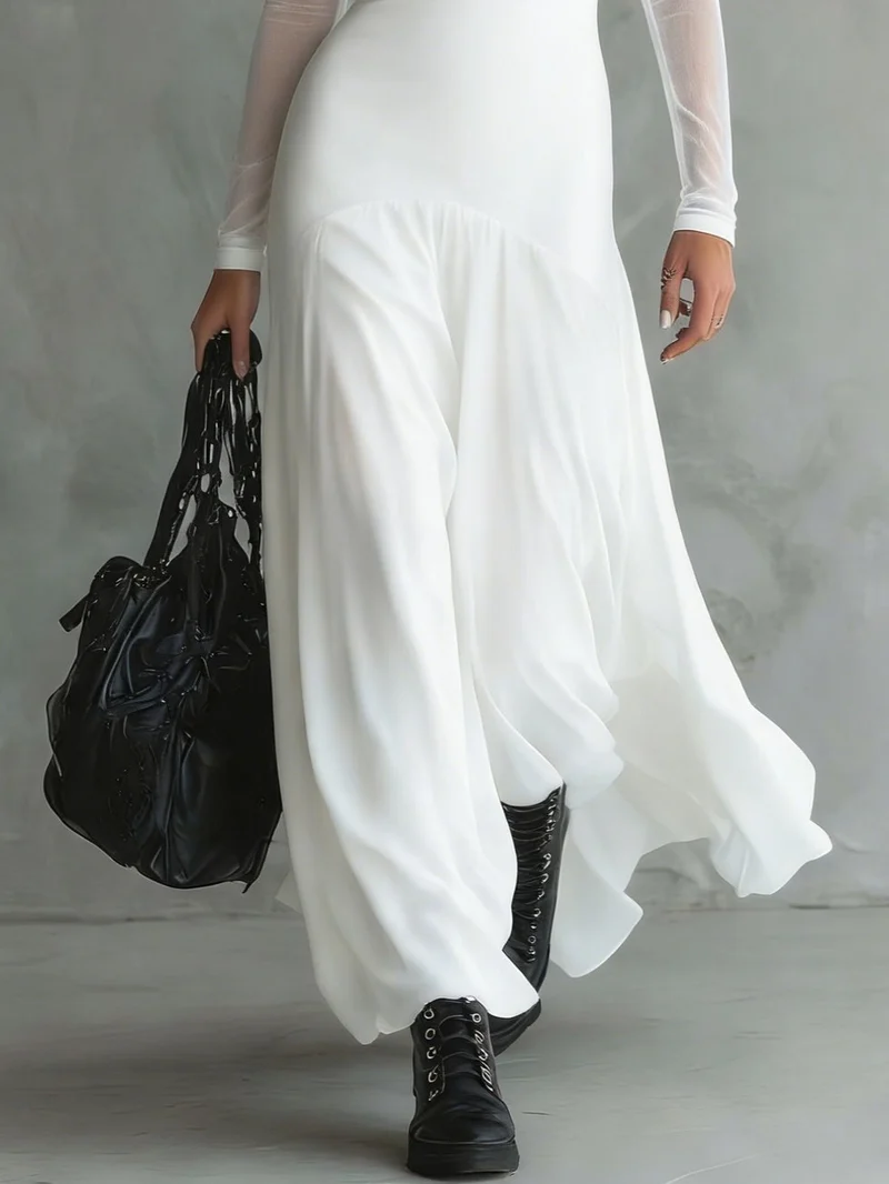 Eliza - Ätherisches Langarm-Maxikleid