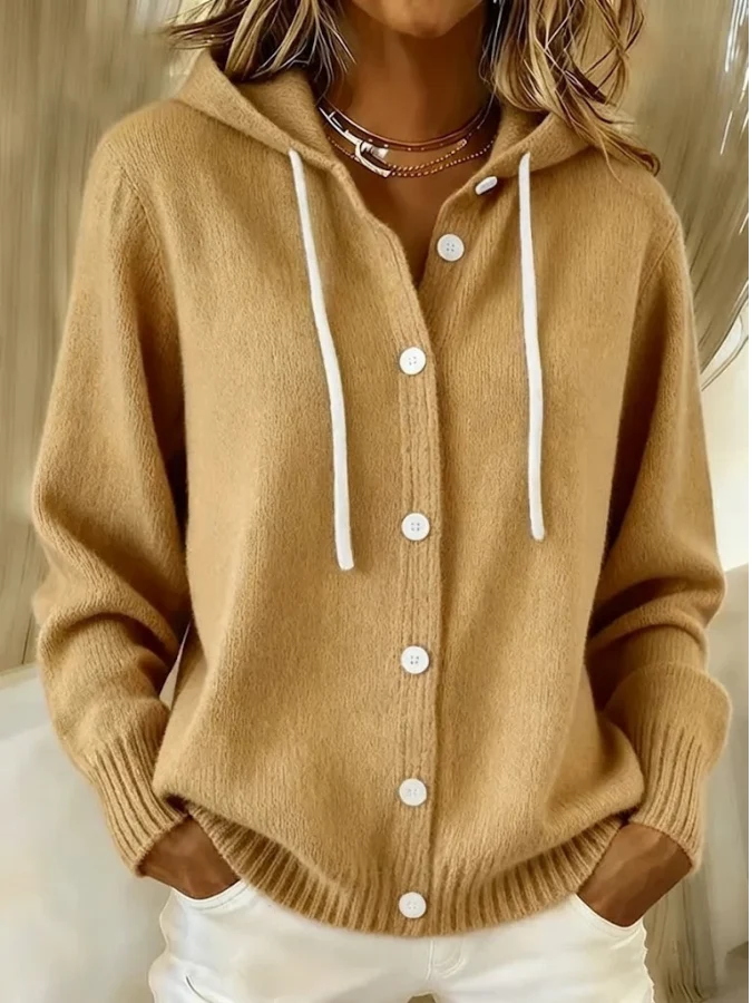 Serae – Stilvoller, lässiger Cardigan mit Kapuze