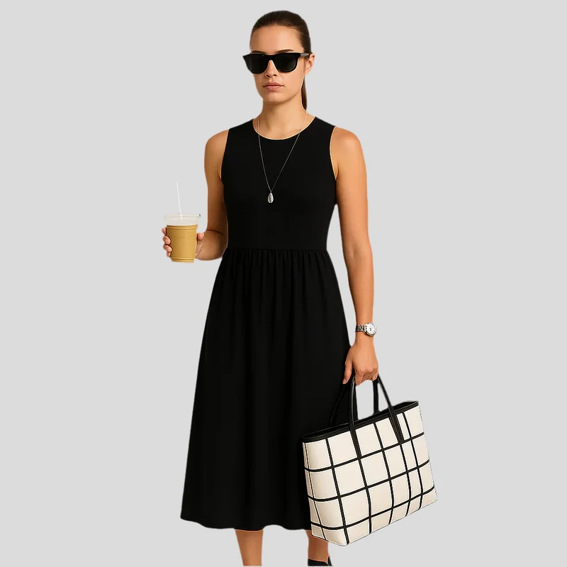 Isla Ärmelloses Casual Maxikleid mit flatterndem Schnitt