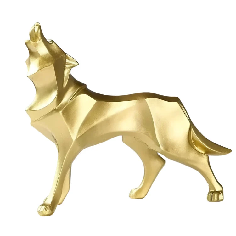 LupoForm – Geometrische Ulvenstatue mit scharfkantigem Design für moderne Räume