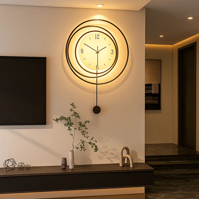SilentGlow – Minimalistische runde Wanduhr mit deutlichen Ziffern und leisem Uhrwerk