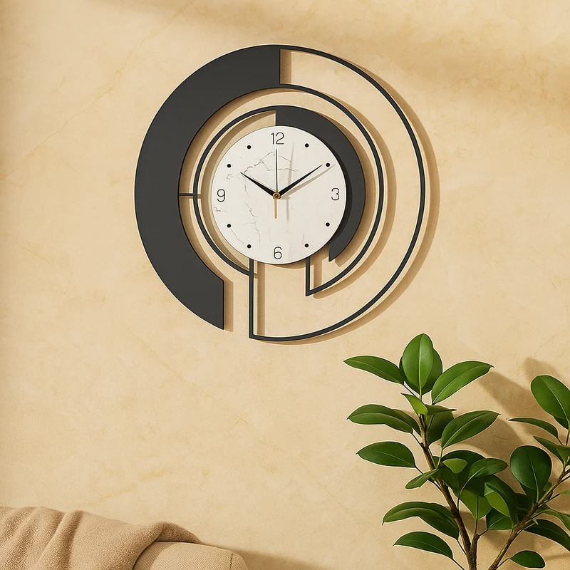 SerenityTick – Leises geometrisches Wanduhr mit ruhigem Lauf für friedliche Räume