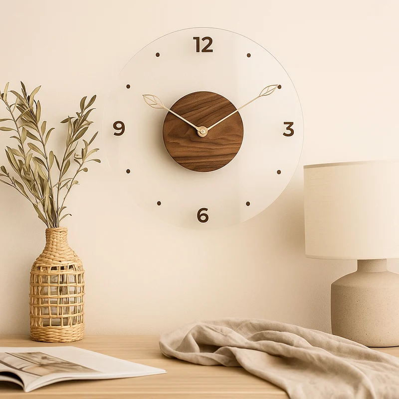 QuietWood – Minimalistische, geräuschlose Wanduhr mit schlichtem Design für jeden Raum