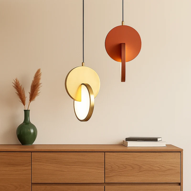 NordicGlow – Moderne skandinavische LED-Pendellampe mit rundem Rahmen und warmem Glühen