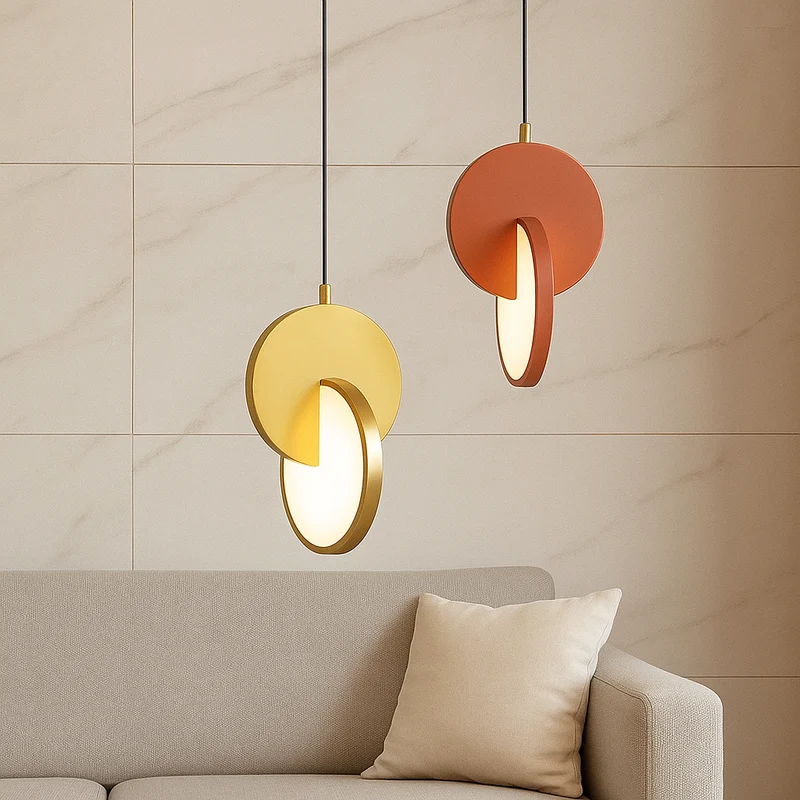 NordicGlow – Moderne skandinavische LED-Pendellampe mit rundem Rahmen und warmem Glühen