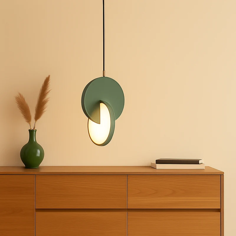 NordicGlow – Moderne skandinavische LED-Pendellampe mit rundem Rahmen und warmem Glühen