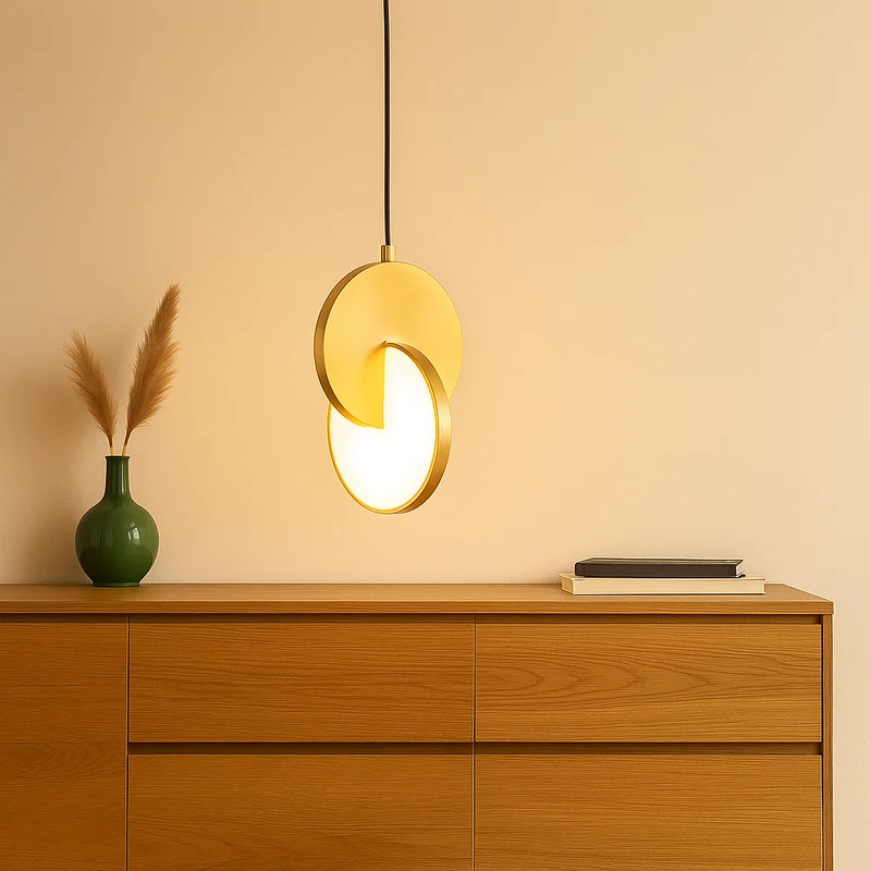 NordicGlow – Moderne skandinavische LED-Pendellampe mit rundem Rahmen und warmem Glühen