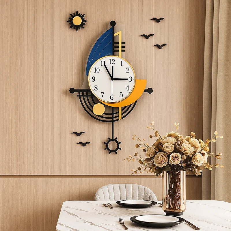 CoastalTime – Nautische Wanduhr mit Segeljacht-Design für Küstenflair