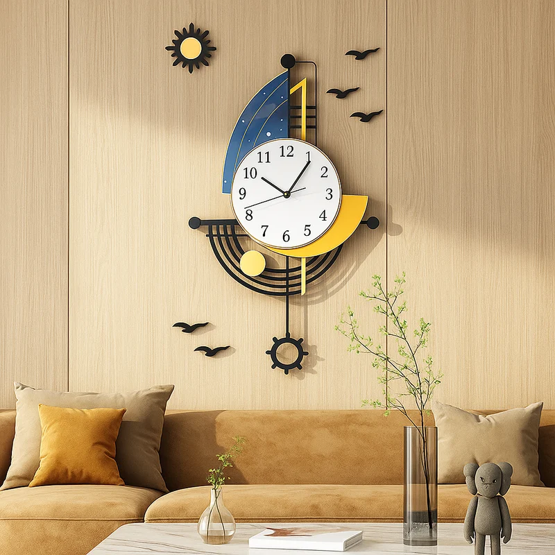 CoastalTime – Nautische Wanduhr mit Segeljacht-Design für Küstenflair