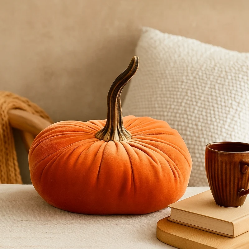 HarvestHug – Handgefertigtes weiches Halloween-Kürbiskissen