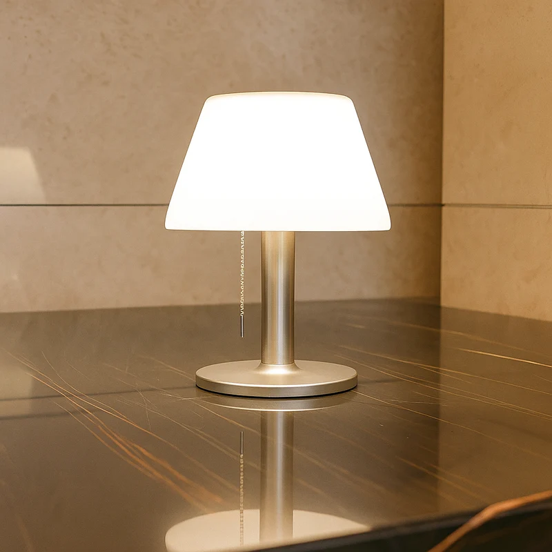 SunGlow – Elegante solide Tischlampe für Außenbereich Charme