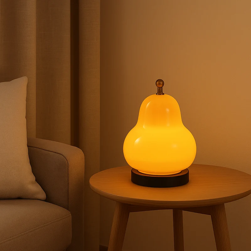 GlowPear – Pæreförmige Touch-Dimmerlampe mit warmem Licht