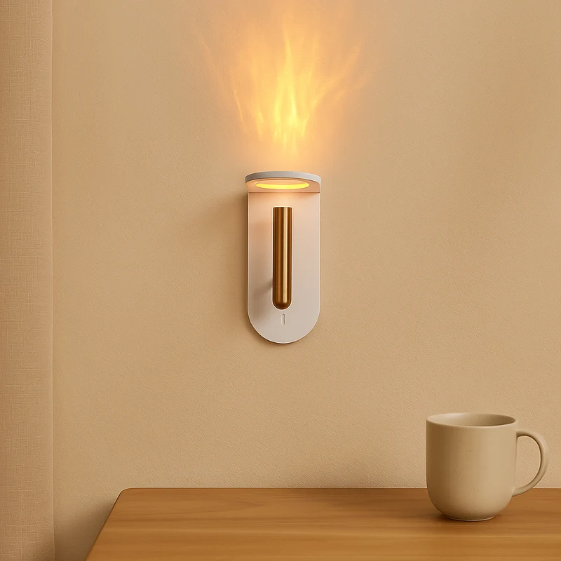 NordiFlame – Einstellbare nordische LED-Wandleuchte mit Flammeneffekt