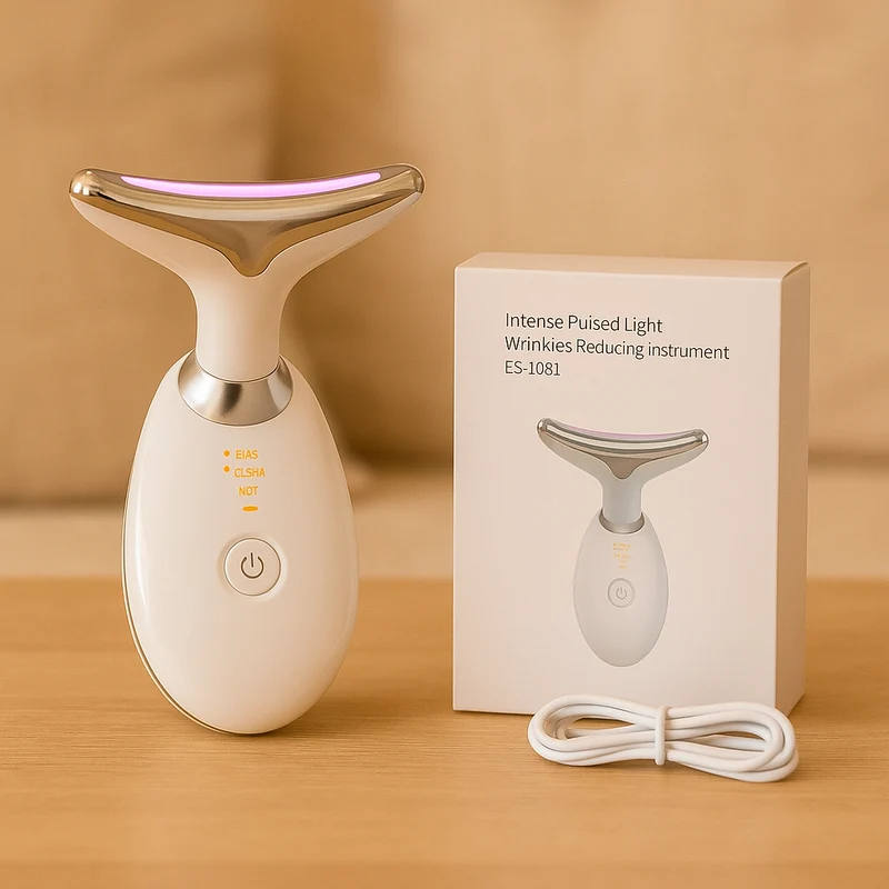 GlowLift – Anti-Falten Gesichtsstraffungs-Massagegerät mit LED-Lichttherapie für Gesicht und Hals