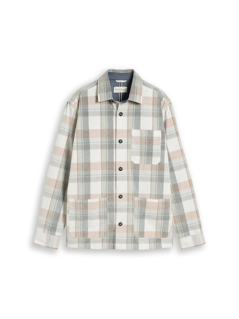 Cord Overshirt mit Karomuster