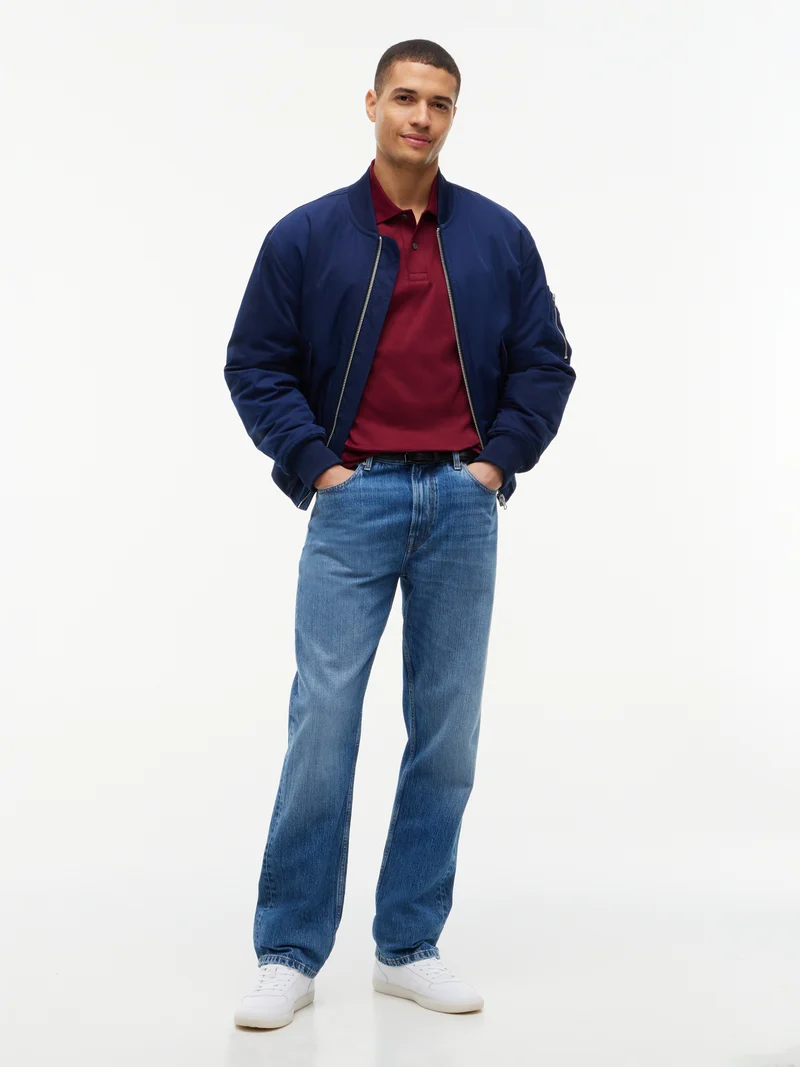 Langarm-Poloshirt mit Liquid-Cotton-Finish