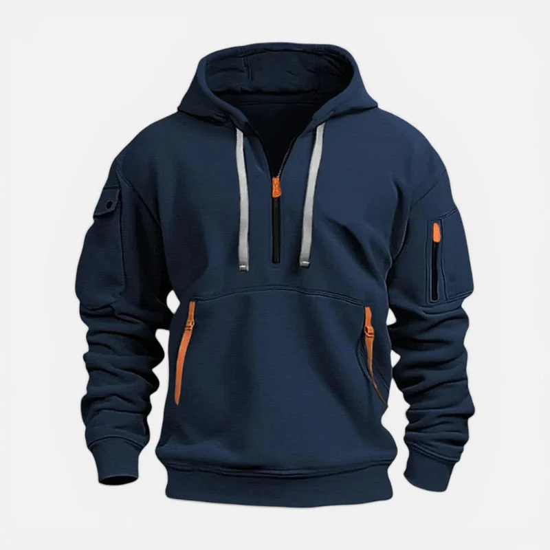 Herren Kapuzenpullover mit Reißverschluss und Taschen