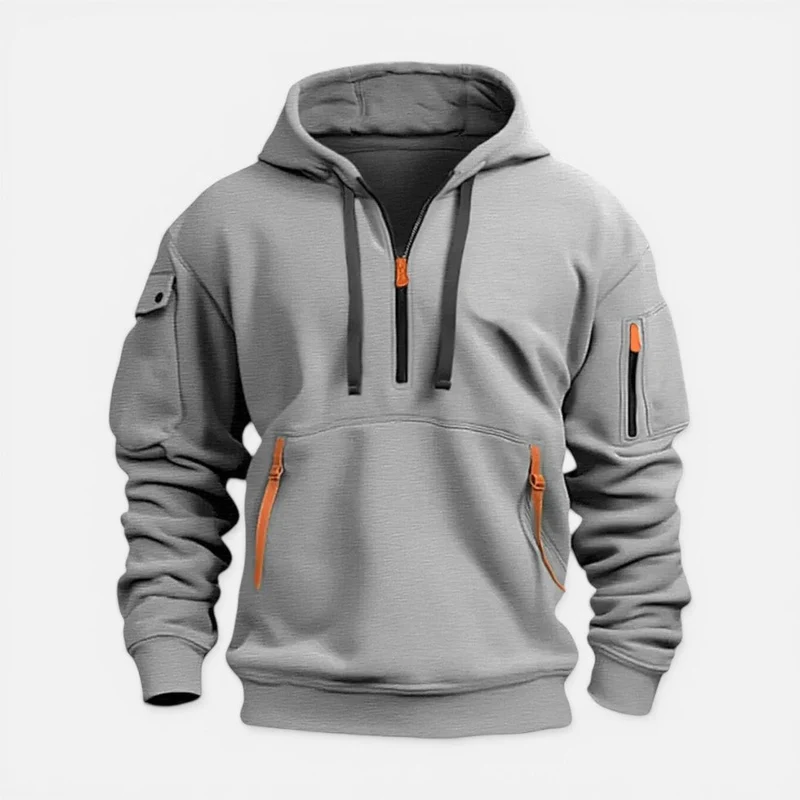 Herren Kapuzenpullover mit Reißverschluss und Taschen
