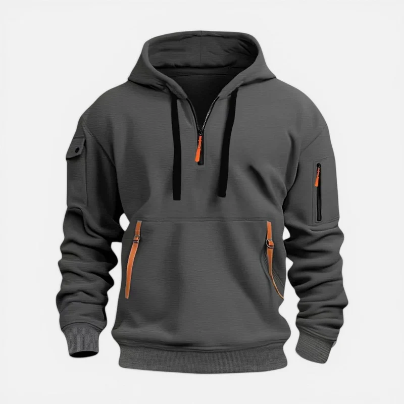 Herren Kapuzenpullover mit Reißverschluss und Taschen