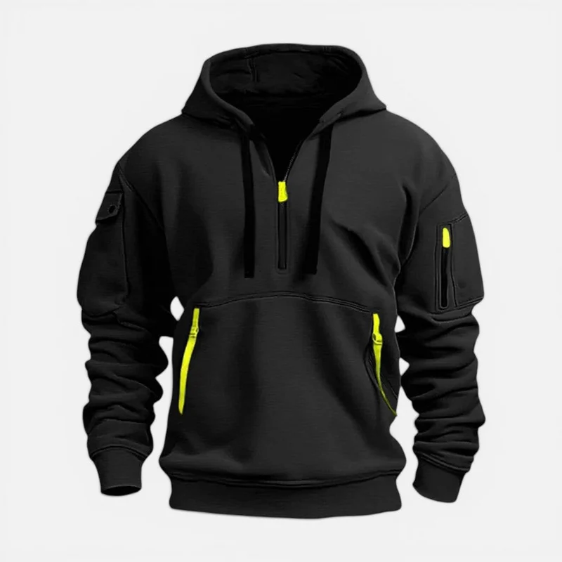 Herren Kapuzenpullover mit Reißverschluss und Taschen