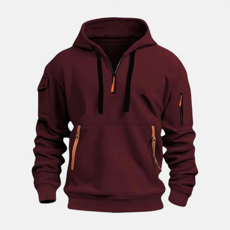 Herren Kapuzenpullover mit Reißverschluss und Taschen