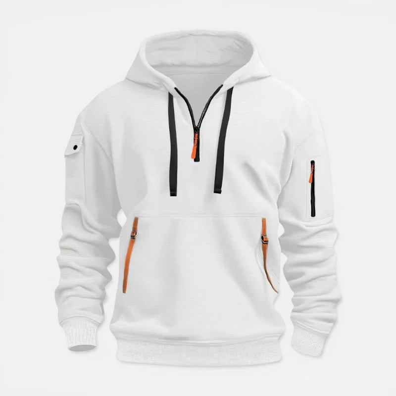 Herren Kapuzenpullover mit Reißverschluss und Taschen