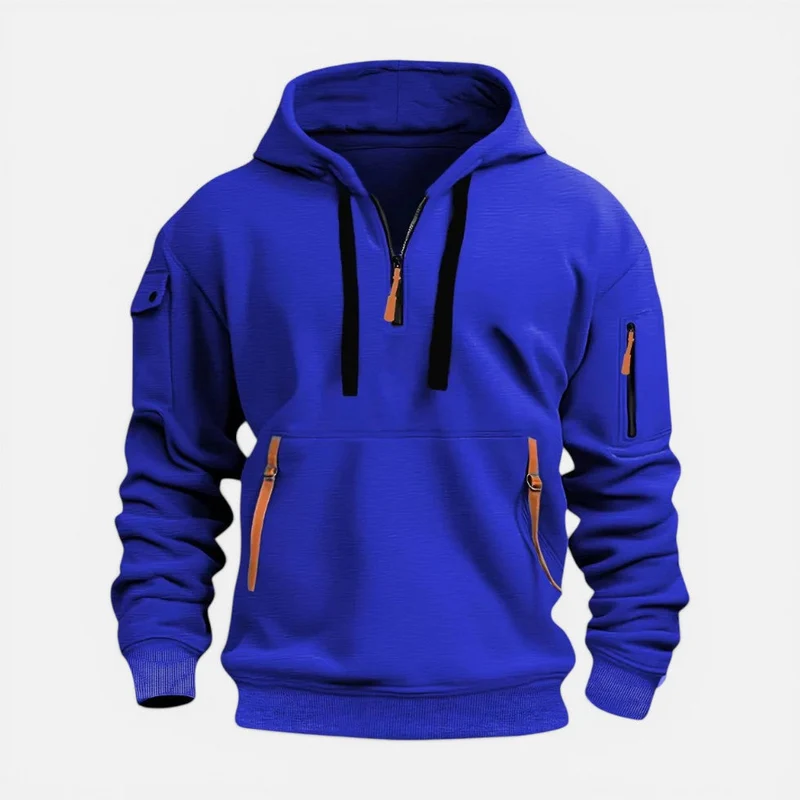 Herren Kapuzenpullover mit Reißverschluss und Taschen