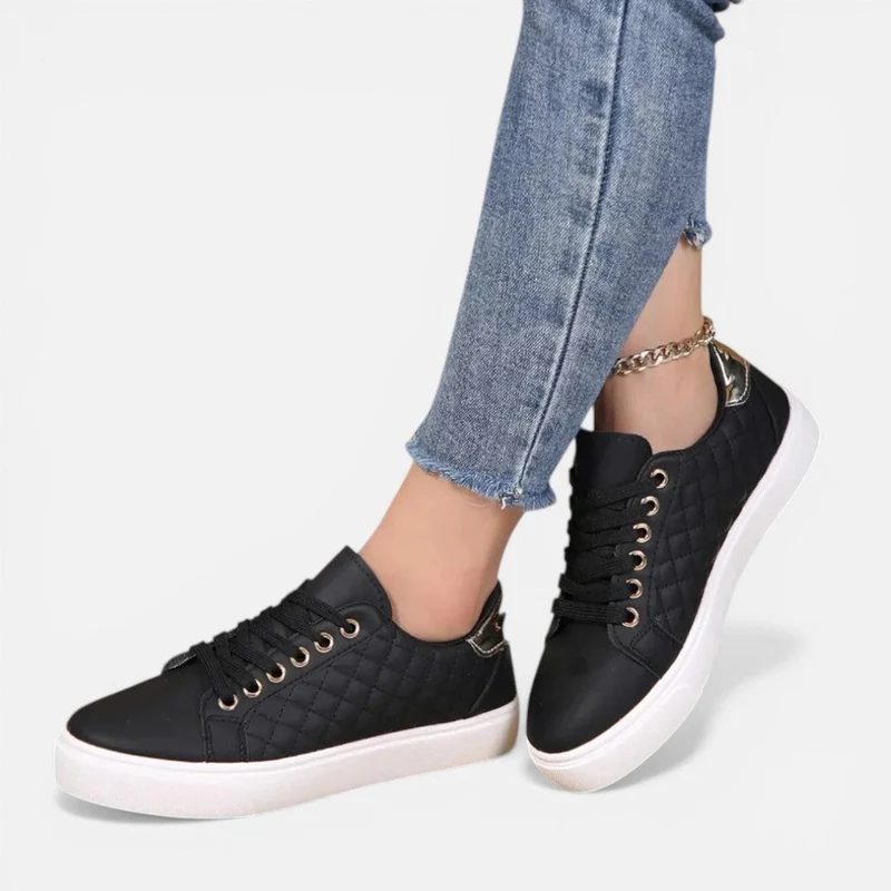 Damen Sneaker mit Steppoptik und Schnürung