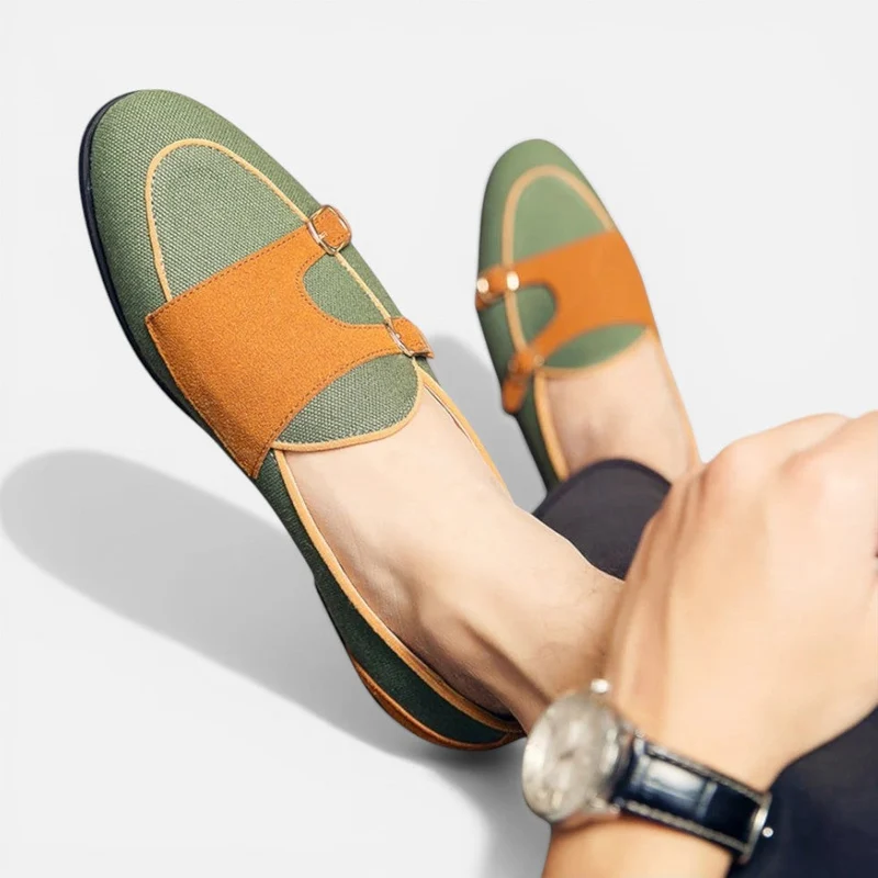Damen Schuhe mit Schnallenriemen und flacher Sohle
