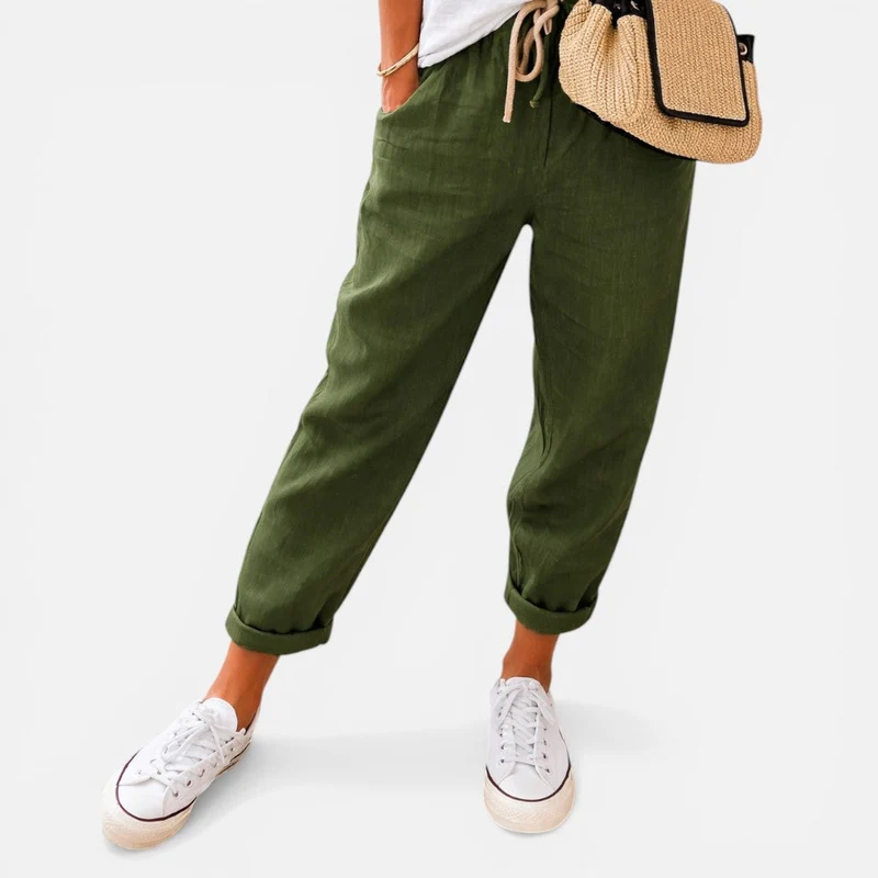 Damen Hose mit elastischem Bund und lockerem Schnitt