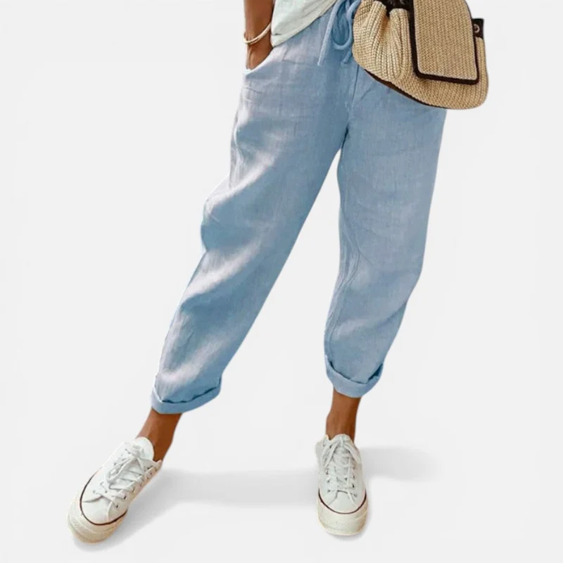 Damen Hose mit elastischem Bund und lockerem Schnitt