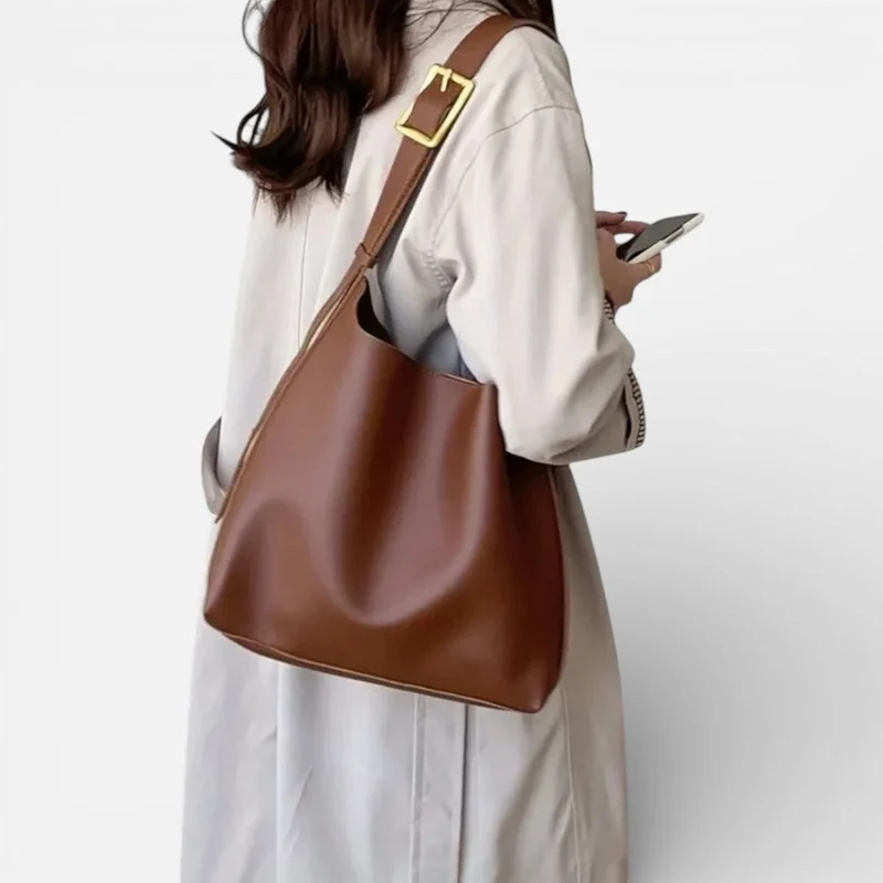 Damen Schultertasche mit verstellbarem Riemen und großem Hauptfach