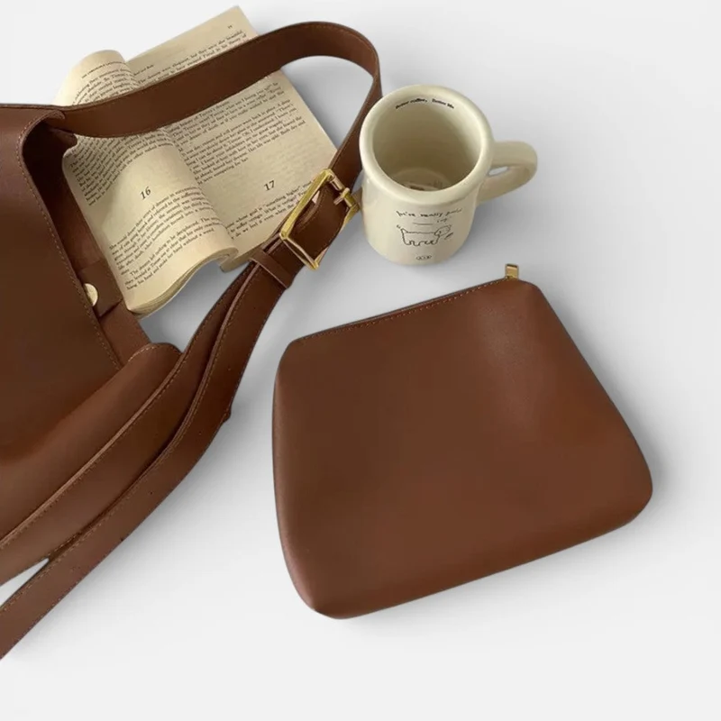 Damen Schultertasche mit verstellbarem Riemen und großem Hauptfach