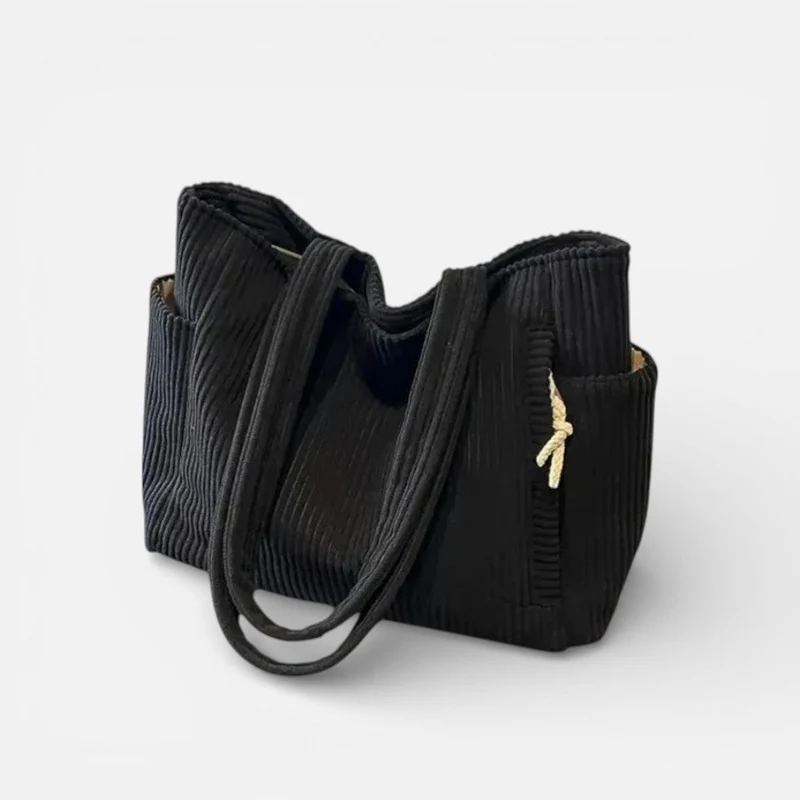 Damen Schultertasche aus Cord mit großem Hauptfach