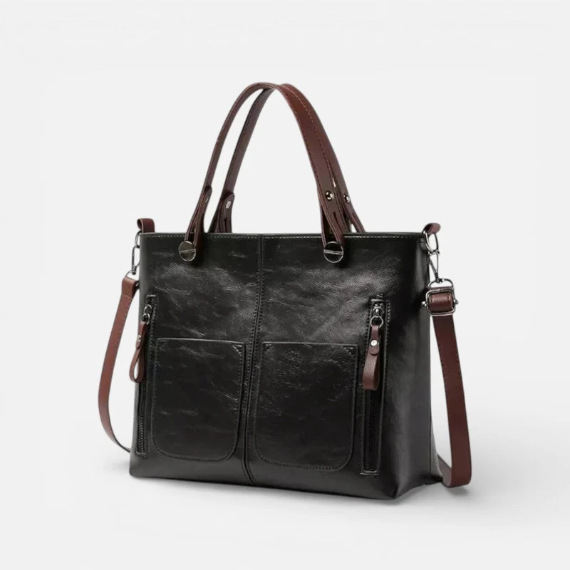 Damen Handtasche mit Schulterriemen und mehreren Außenfächern