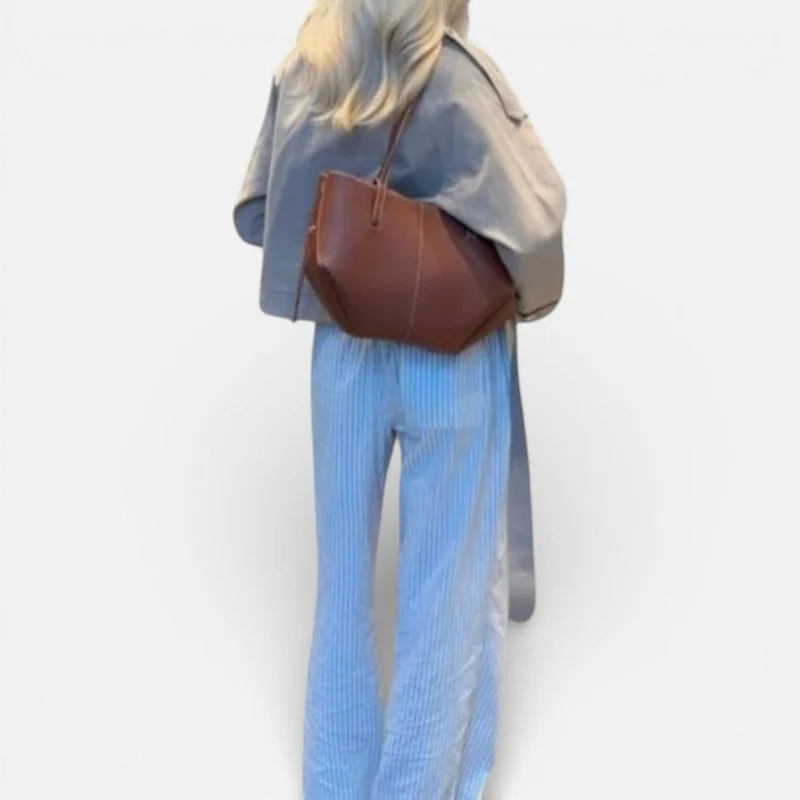 Damen Shopper Tasche mit breiter Form und Schultergriffen