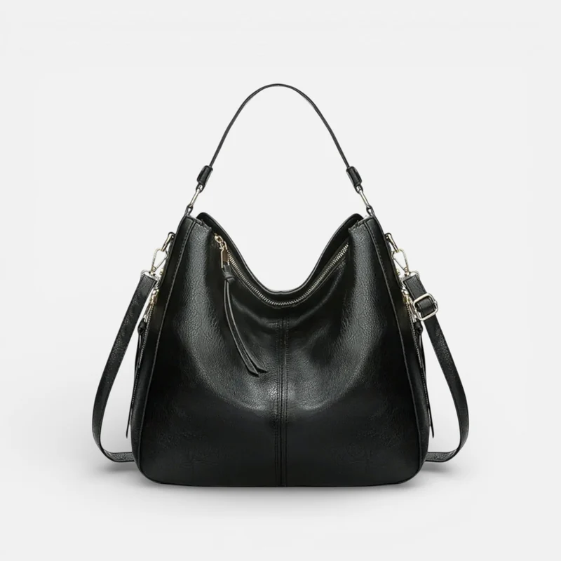 Damen Schultertasche groß mit Reißverschluss und verstellbarem Riemen