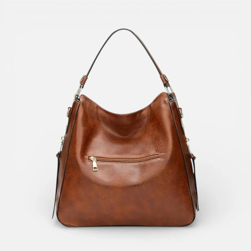 Damen Schultertasche groß mit Reißverschluss und verstellbarem Riemen