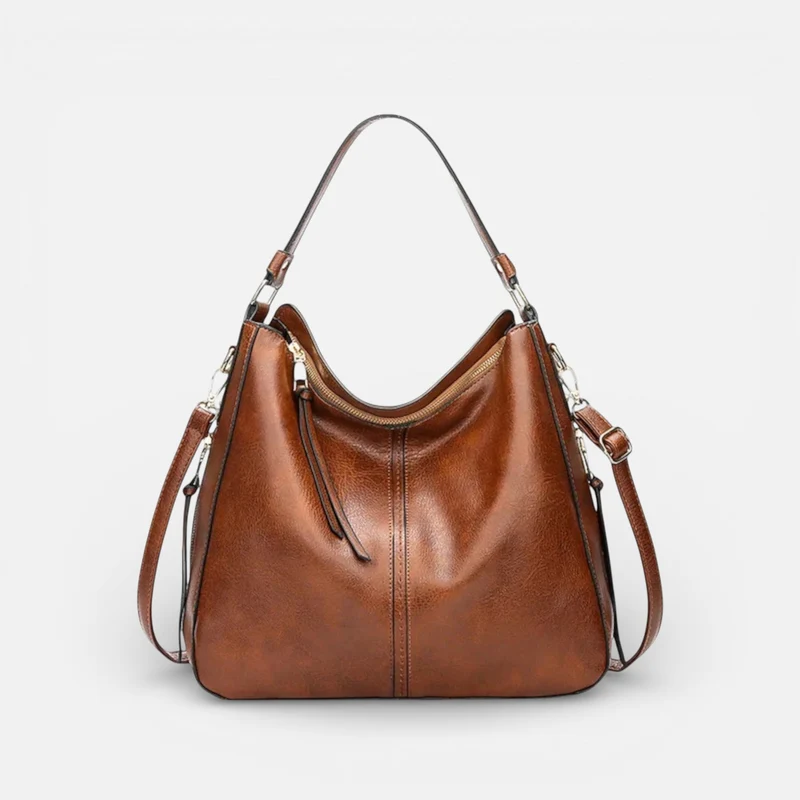 Damen Schultertasche groß mit Reißverschluss und verstellbarem Riemen