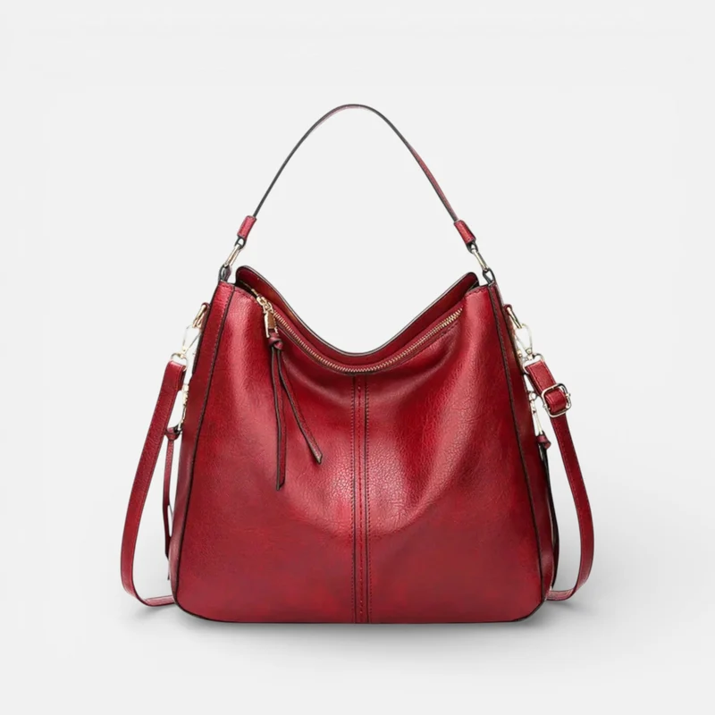 Damen Schultertasche groß mit Reißverschluss und verstellbarem Riemen