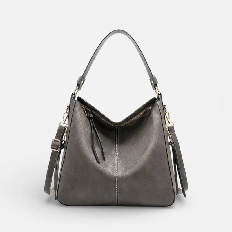 Damen Schultertasche groß mit Reißverschluss und verstellbarem Riemen