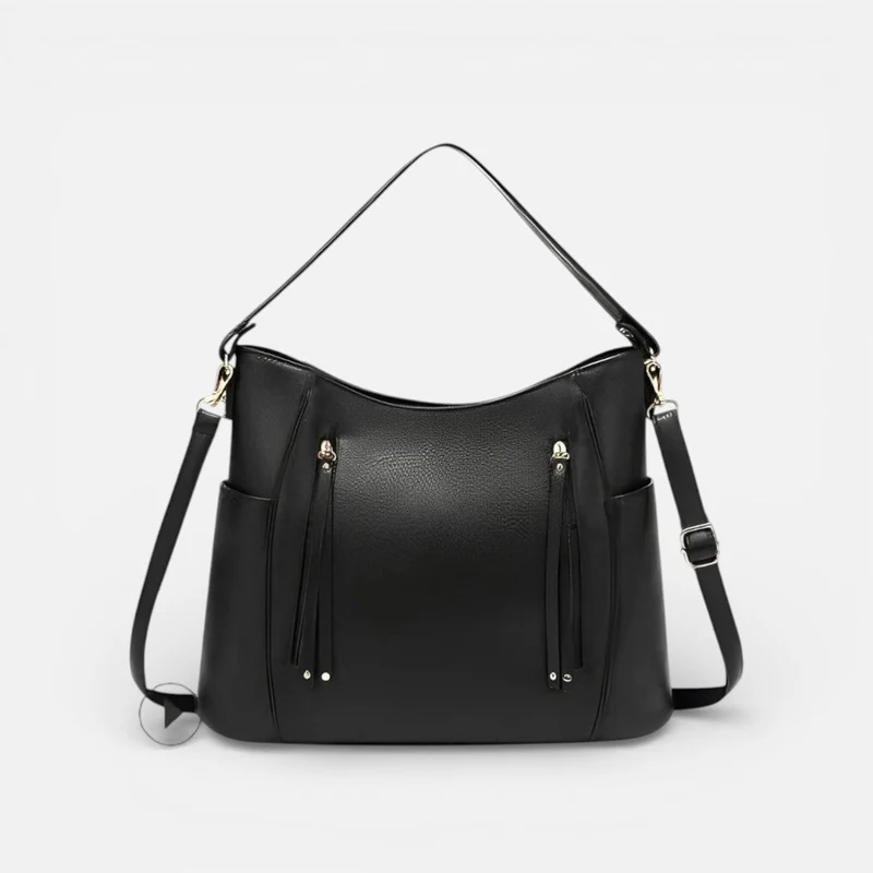 Damen Schultertasche mit Reißverschluss und verstellbarem Riemen
