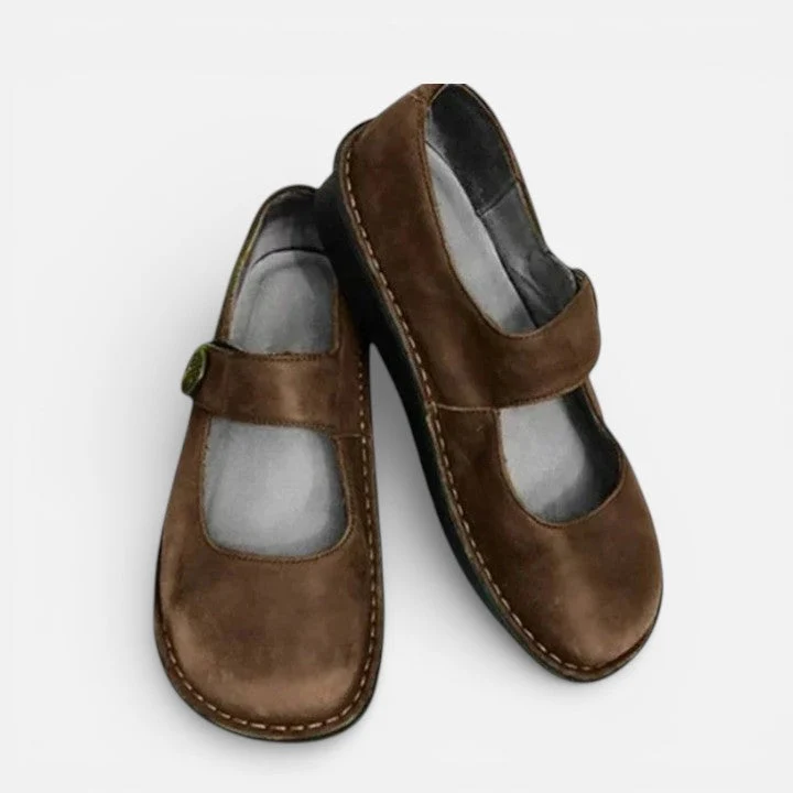Orthopädische Damen Ballerina Schuhe mit Riemen