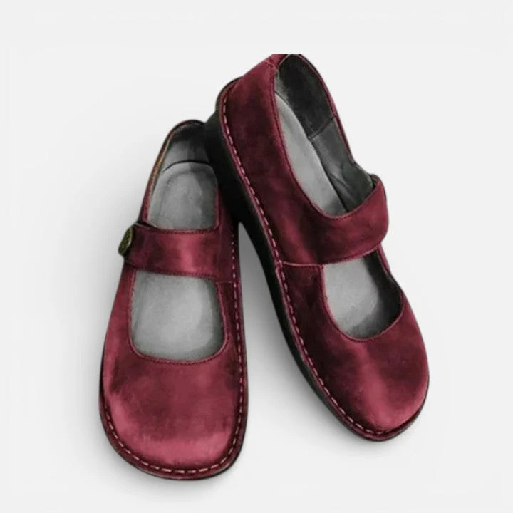 Orthopädische Damen Ballerina Schuhe mit Riemen
