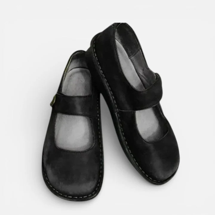 Orthopädische Damen Ballerina Schuhe mit Riemen