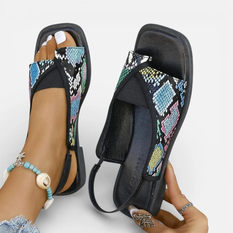Damen Sandalen mit offener Zehenpartie und Fersenriemen