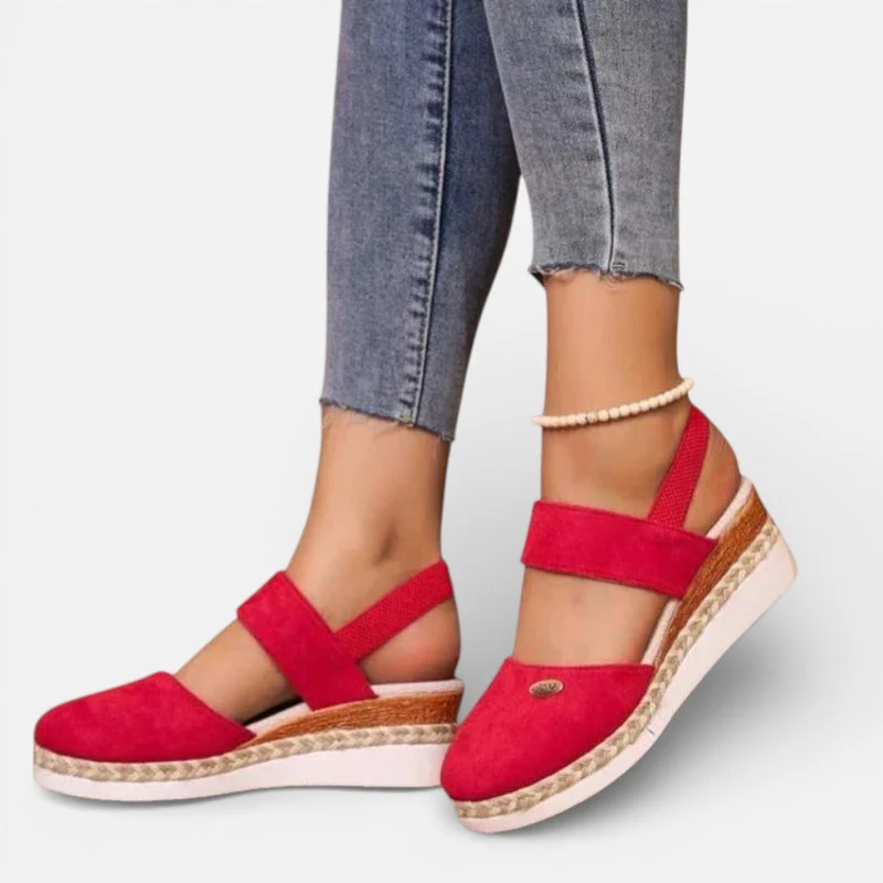 Damen Orthopedic Keilsandalen mit Riemen