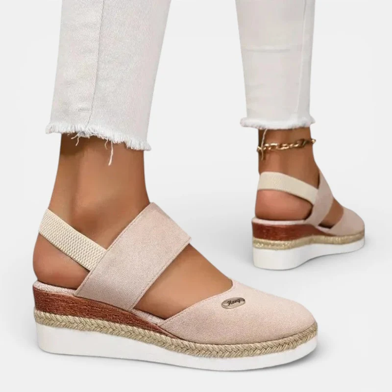 Damen Orthopedic Keilsandalen mit Riemen